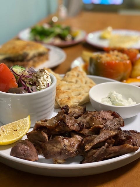 Plate of lamb gyros